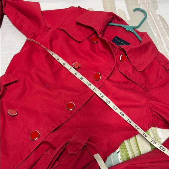 Banana Republic Vibrant Red Trench Coat size medium - Picture 6 of 9